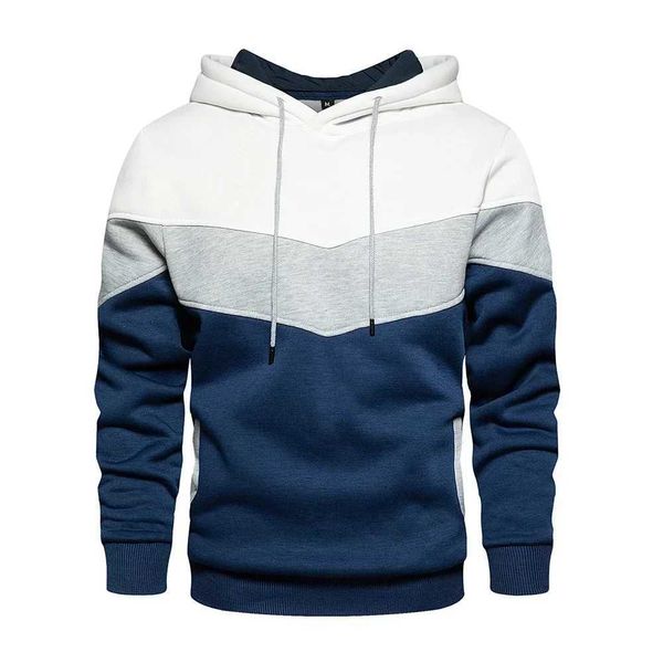 Mens Patch Work Hoodie Sports Capuz casual Lã solta Streetwear quente Moda Autumn e Winter Sportswear W250110