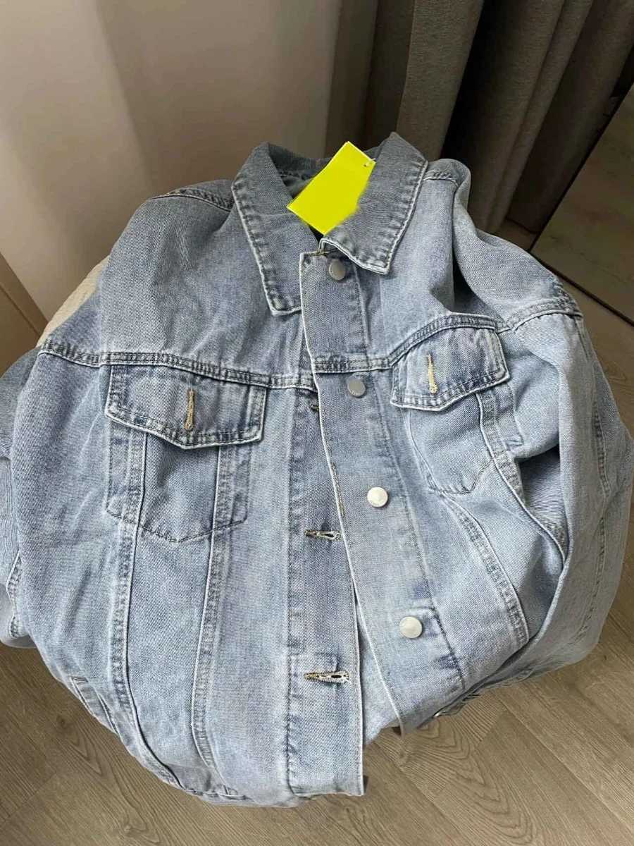 Retro American High Street Blue Denim Jacket Women Autumn Single Breasted Loose Outerwear Female Casual Top CoatX240920