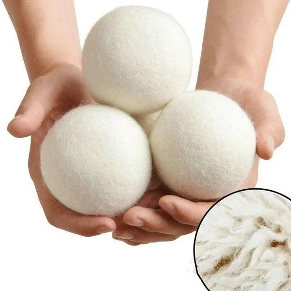 7cm Wool Natural Fabric Softener 100% Organic Reusable Ball Laundry Dryer Balls For Static Reduces Drying Time