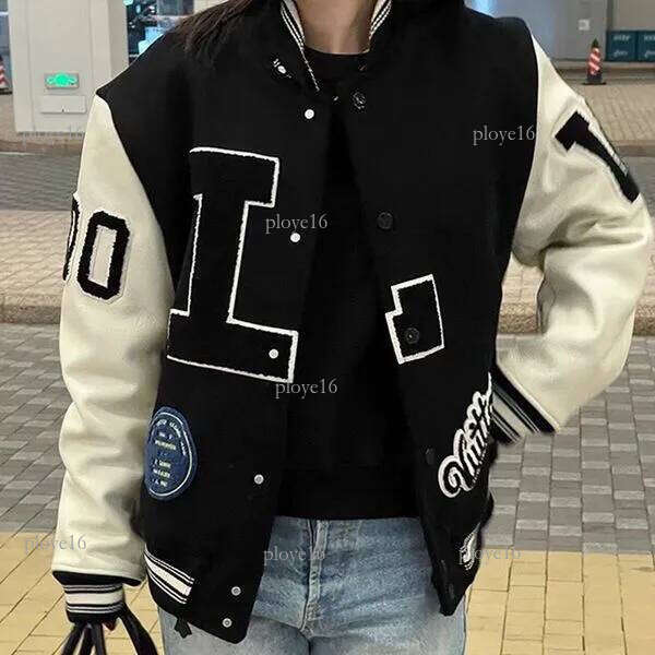 Bomber Jacket Louise Jacket Lvs Jackets Designer Letterman L Vintage Bomber Coats Letter Lvtlys Jacket Autumn Men Baseball Jackets Hip Hop Loose Var