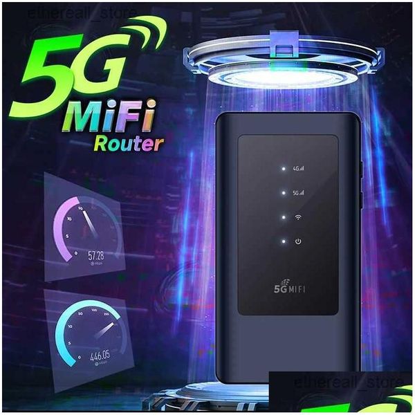 Routers Chaneve Mifi Mobile Modem 5G Sim Card Wifi Router Poket Wifi5 Dual Band 5Ghz Spot Portable Wi-Fi Device With 4400Mah Battery D Otzq9