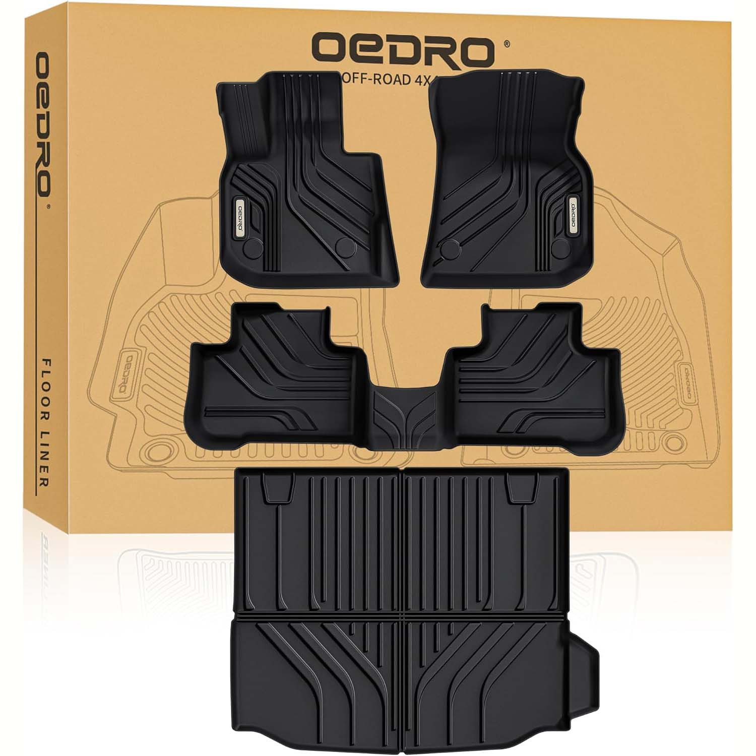 Floor Mats for 2019-2024 BMW X3 30i-M40i-X3M (No Spare Tire, Not for X3 30e), TPE All-Weather Custom Fit Floor Liners & Trunk Liners Full-Set