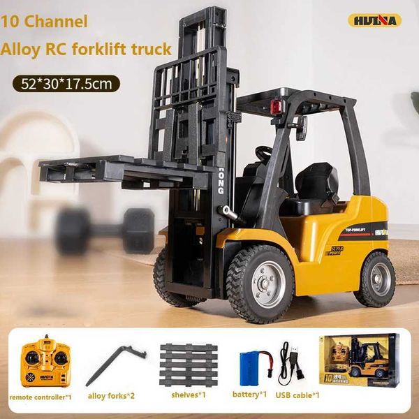 Huina 577H Alloy Forklift 1-10 Scale Remote Controlled Forklift Truck Rc Construction Engineering Car Electronic Car Toys GiftM0715