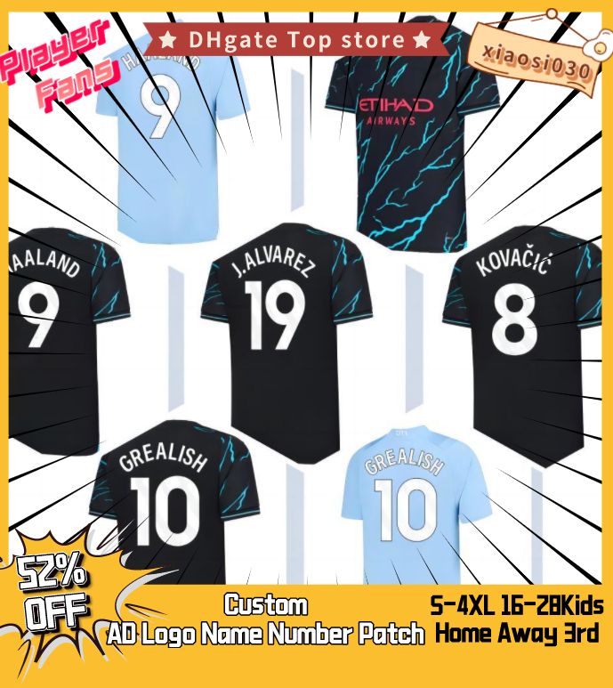 23 24 Man city soccer jersey Manchester citys football shirts HAALAND DE BRUYNE FODEN GREALISH STERLING mans cities MAHREZ Jerseys 4XL SUITS