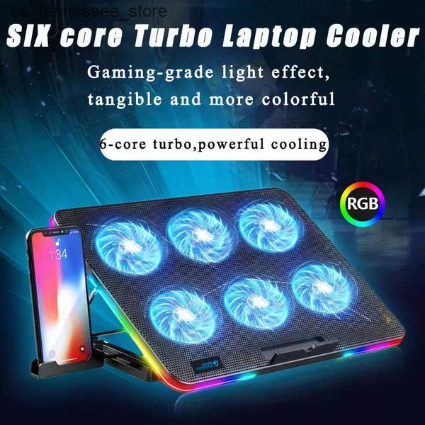 Laptop Cooling Pads Laptop Cooler Cooling Pad Notebook Base Radiator 6 Quiet Fans Cooling Radiator Notebook Stand Supports Holder Laptop Acc
