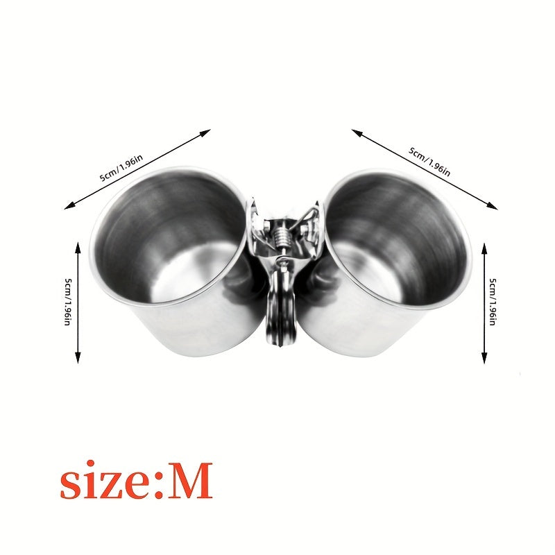 TEMU Stainless Steel Parrot Feeder Clip-on Food & Water Dispenser - Durable Rust-proof Bird Cage Accessories With Easy-install Design For Parakeets,