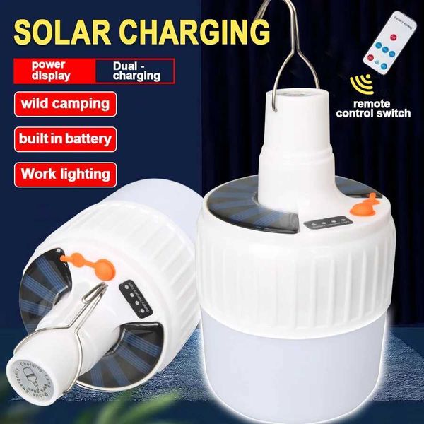 300W Solar Camping Lights Led USB Rechargeable Buble Light with Hook Outdoor Waterproof Camping Hiking Emergency Tent LanternLX241113