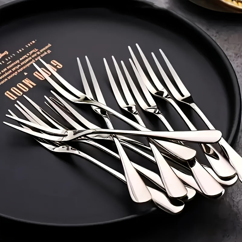 TEMU 20pcs Stainless Steel Forks Set - Household Table Forks, Western-style Dessert Fork Set, Steak Forks, Fruit Forks - Essential Kitchen Tableware,