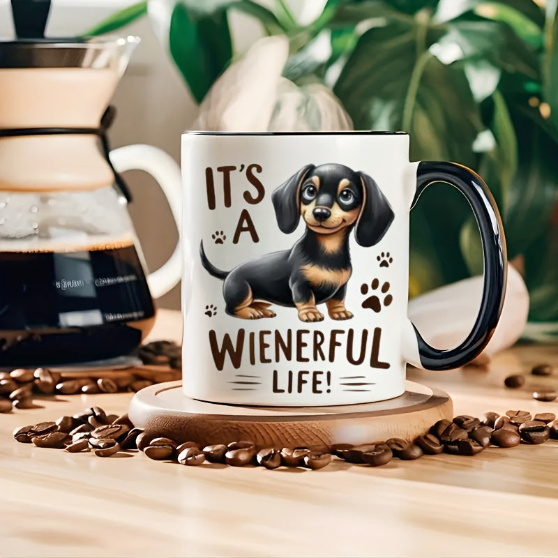 TEMU 1pc-4pcs Wienerful Life Dachshund Dog Stickers, Seghaan Design, Uv Dtf Waterproof Decals For Ceramic Mugs, Tumblers, Laptops, Crafts, Diy Art