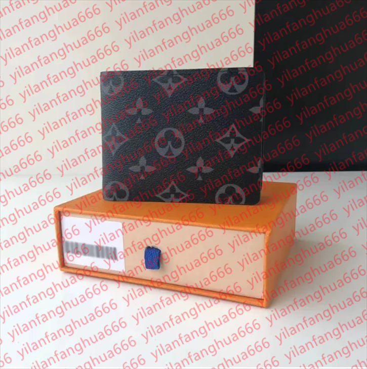 Top Luxury Leather Purse Wallets Fashion Designer Wallets Retro Handbag for Men Classic Card Holders Coin Wallet Famous Wallet with orange b