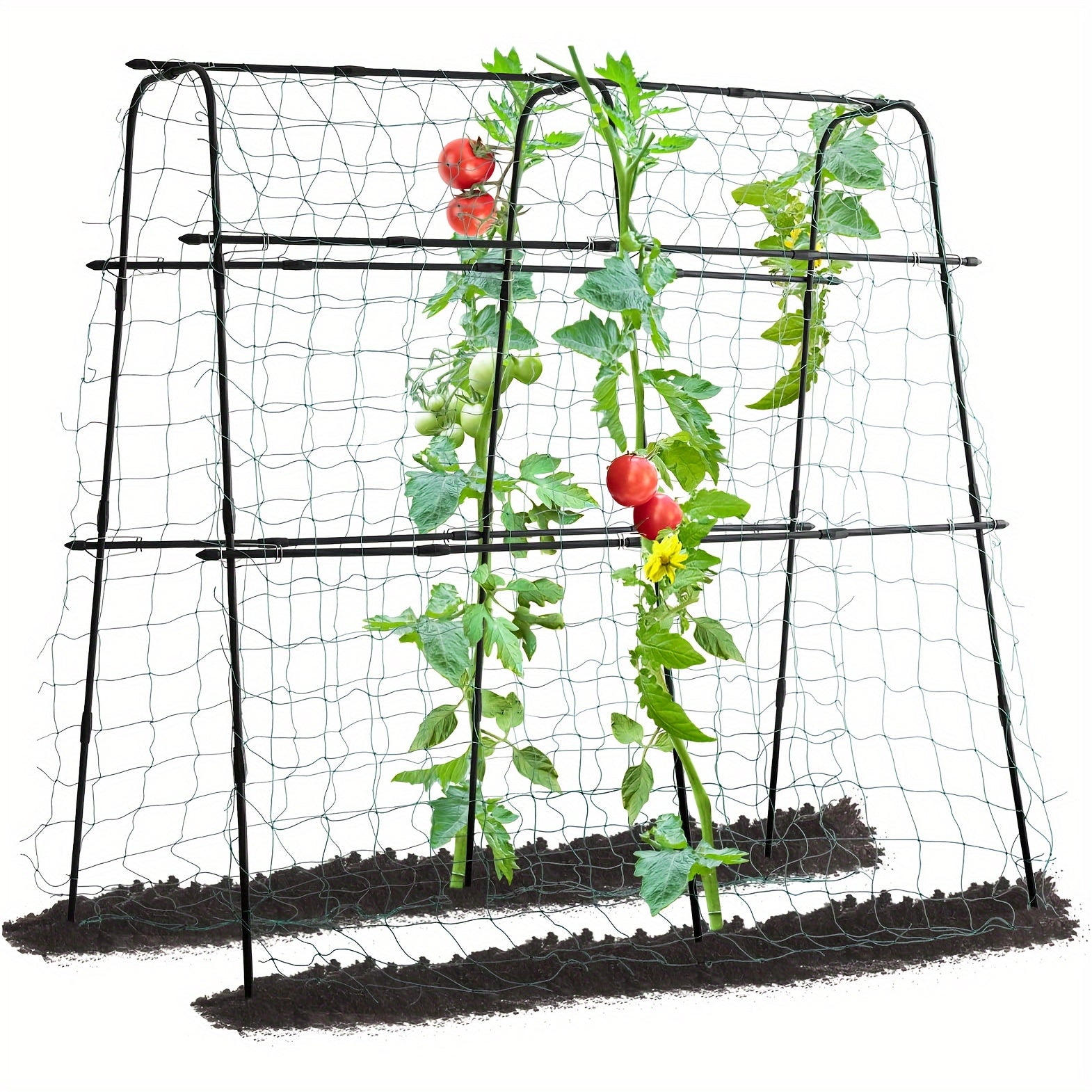 TEMU Cucumber Trellis For Garden, Garden Decoration, 5ft Tall Metal Pea Tunnel Garden Arch Trellis For Climbing Plants Outdoor, Trellis Support