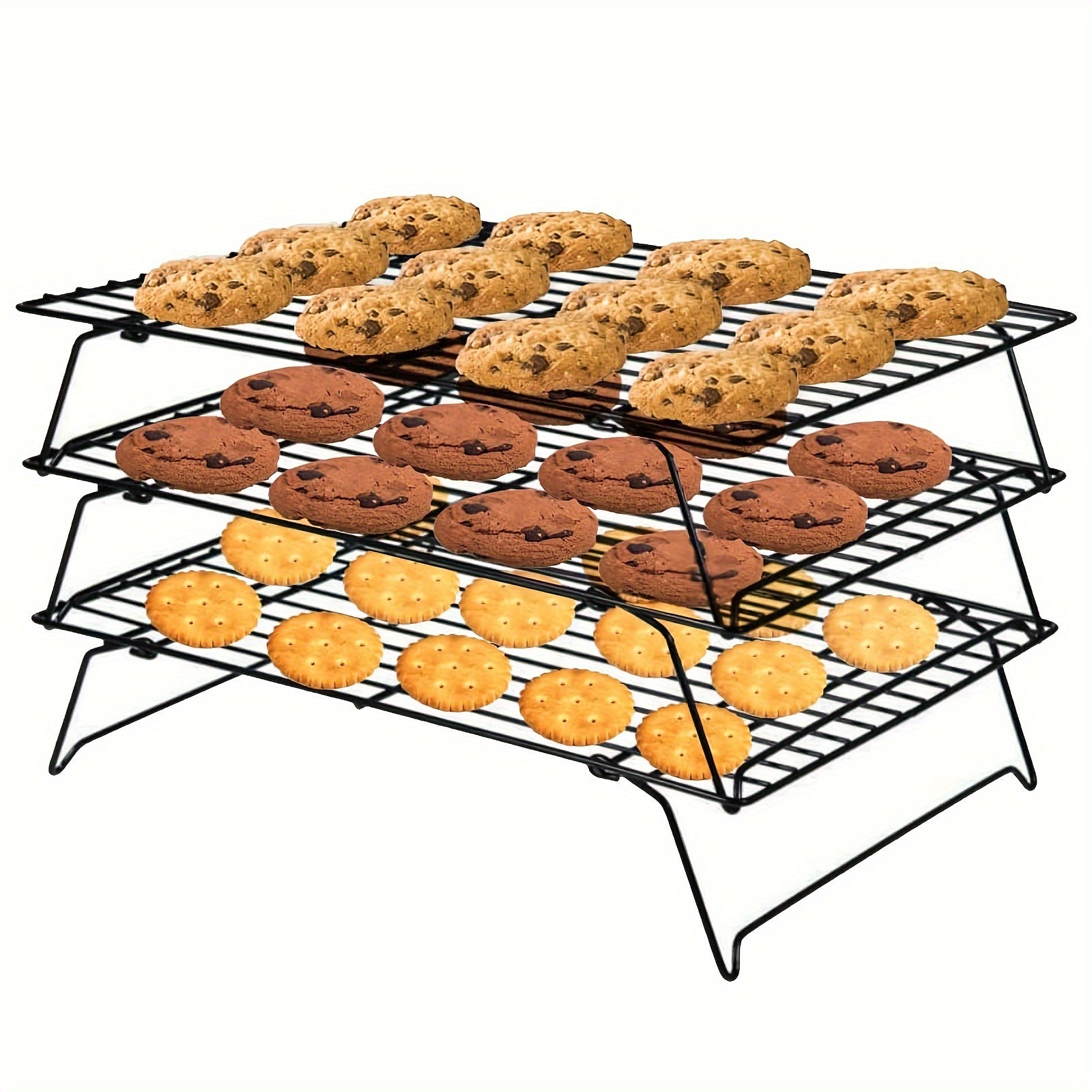 TEMU 3 Tier Cooling Racks For Baking Cookie, Stackable Stainless Steel Baking Rack Shelf For Cooking Grilling
