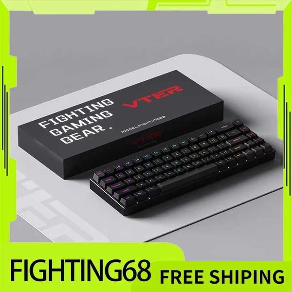 Keyboards Feker Fighting 68 Mechanical Keyboard Magnetic Switch Fast Trigger 8k Electronic Sports Low Latency Rgb Custom Hot Swap Gaming Key