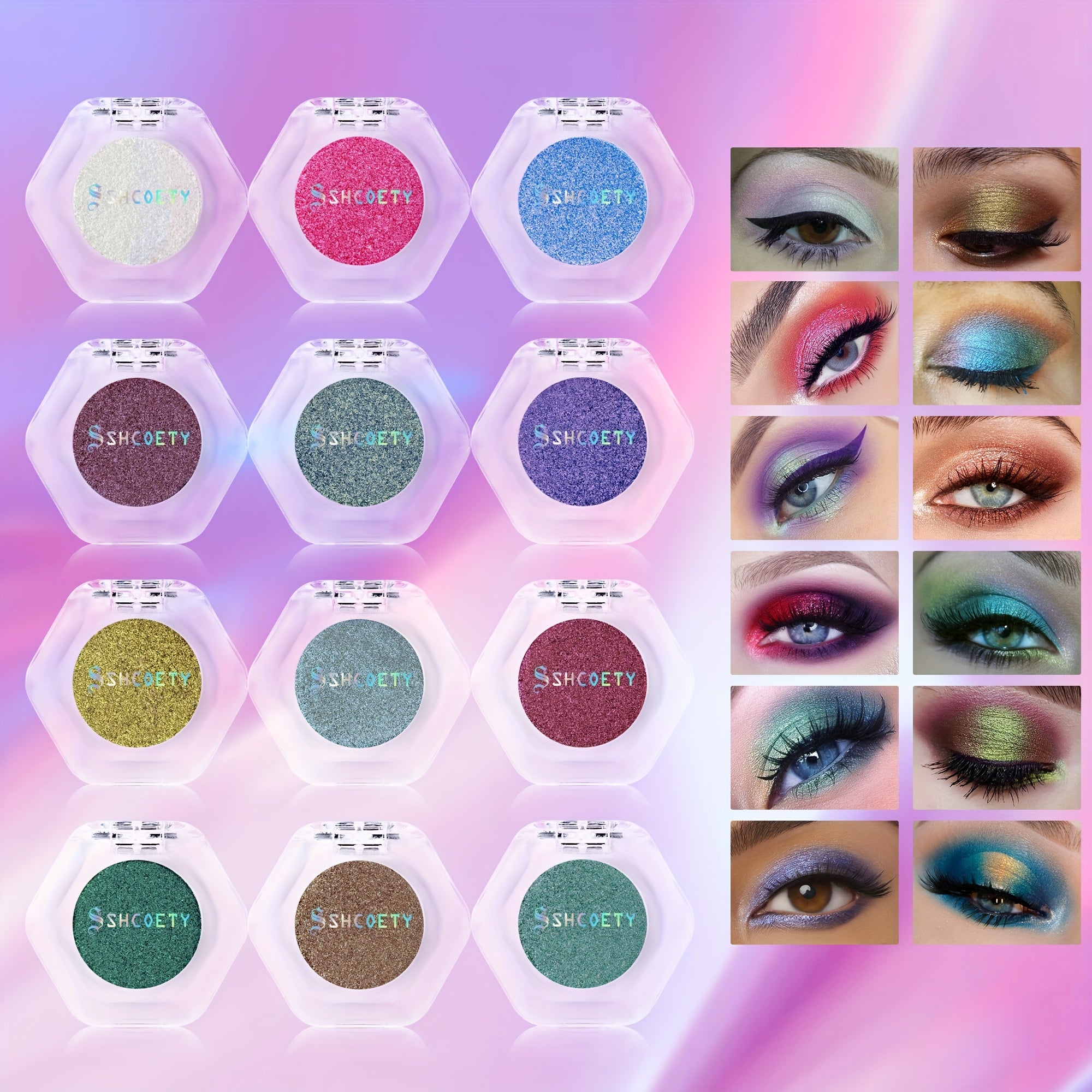 TEMU Chameleon Eye Shadow Powder -sensitive High-gloss Glitter Sequins Set