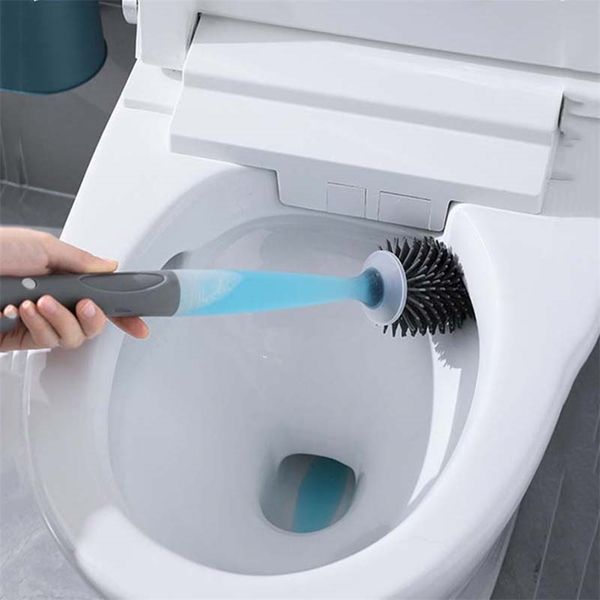 Toilet Brushes Holders Silicone Toilet Brush For WC Accessories Add Detergent Toilet Brush Wall-Mounted Cleaning Tools Home Bathroom Accesso