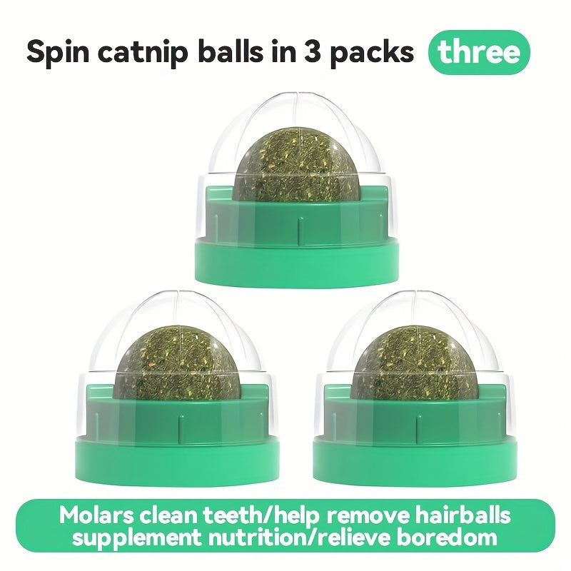 TEMU 3-6 Pack Pet Ball Cat Toy - Natural Cat Grass Infused Teething Stick For Dental Health & Play, Interactive Self-entertainment Toy For Kittens &