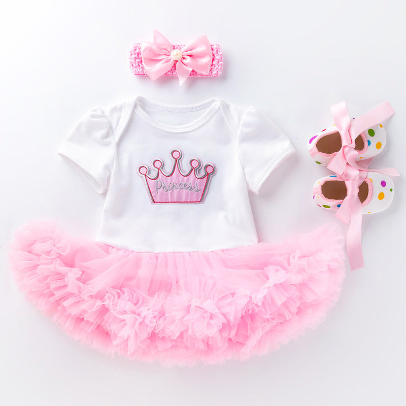 Christmas Baby Girl Infant 3pcs Clothing Sets Suit Princess Tutu Romper Dress-Jumpsuit Xmas Bebe Party Birthday Costumes Vestido