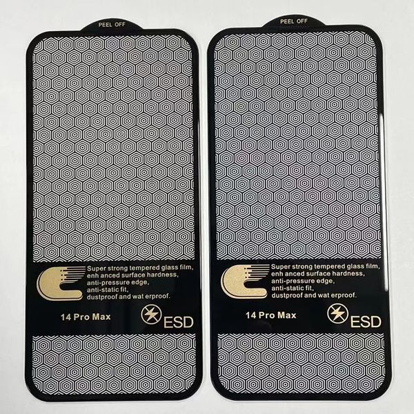 Screen Protector For iPhone 15 Pro Max 14 Plus 13 12 11 XS XR X Diamond Tempered Glass Full Glue Cover 9H Premium Film Explosion Curved Shie