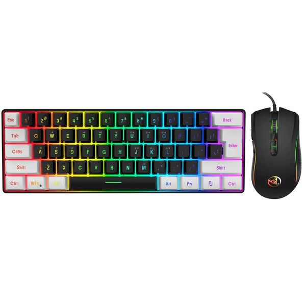 Keyboard Mouse Combos New 61keys Wired White Black Keyboard RGB Gaming Mouse Office Kit Backlight Keyboard and Mouse Combos for PUBG Gamer