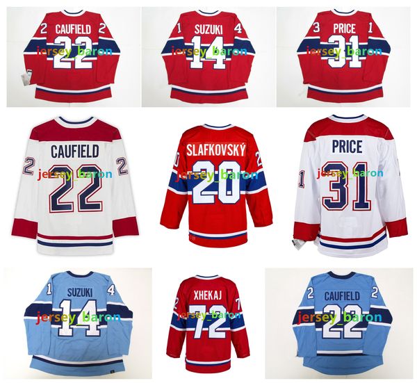 Cole Caufield Hockey Jersey Juraj Slafkovsky Canadiens Arber Xhekaj Sean Monahan Nick Suzuki Carey Price Josh Anderson Brendan Gallagher Pat