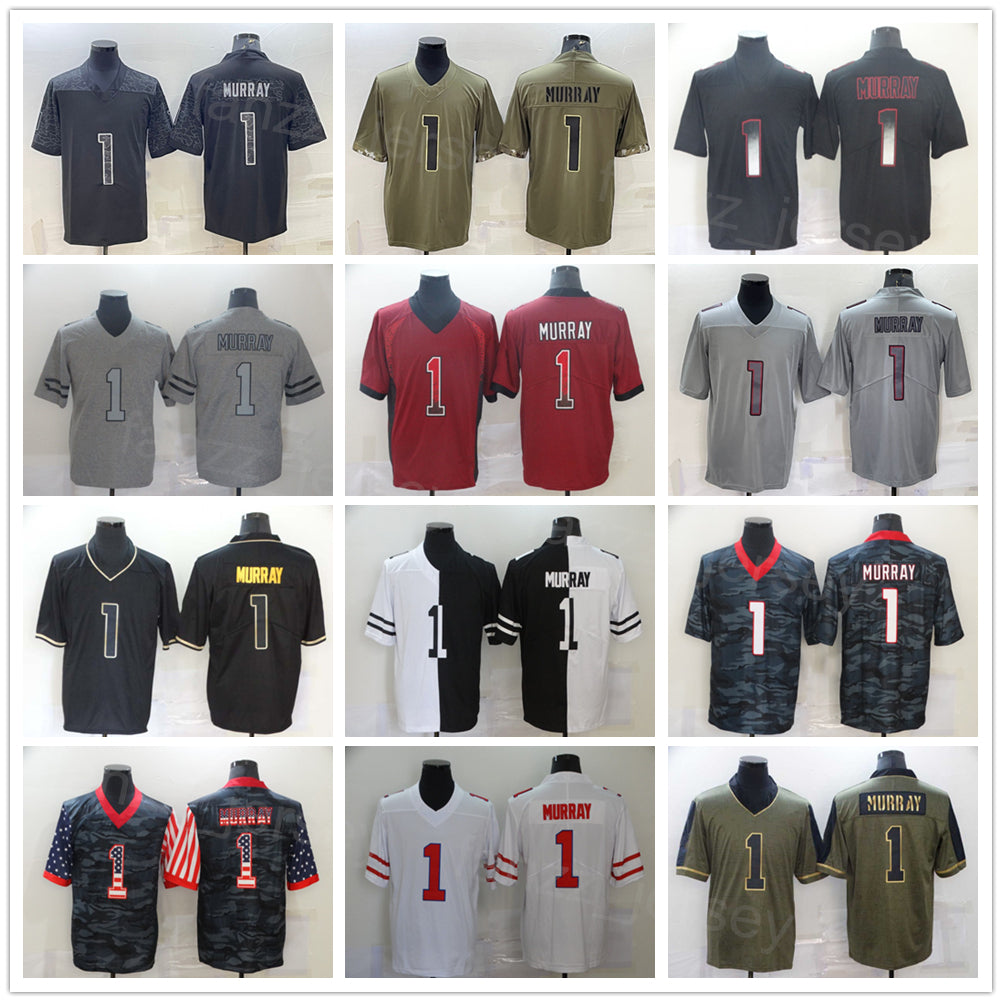 Men Football 1 Kyler Murray Jersey Turn Back The Clock Olive Salute To Service Goddess Hyphenation Shadow Flag Hemp Grey Rainbow Leopard Grain Embro