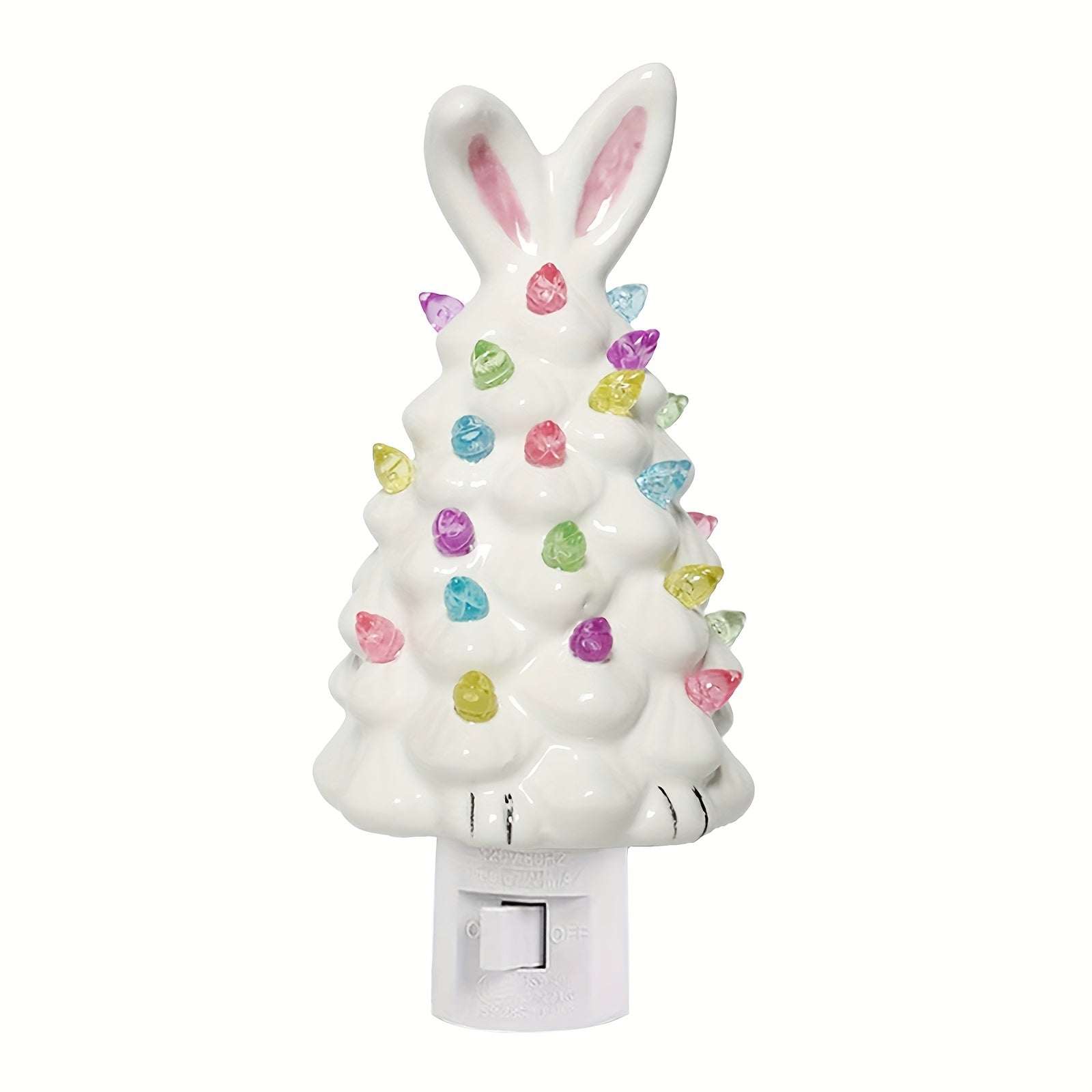 TEMU Bunny Tree Multicolored Night Light Festival Decor Light Up Tabletop For Holiday Decor For Christmas Easter