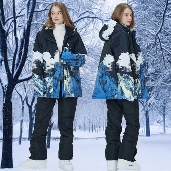 Skiing Suits Skiing Suites Winter New Adult Snowboard Clothes Couple Warm Ski Tracksuit Outdoor Sport Waterproof Windproof Snow Jackets Pant