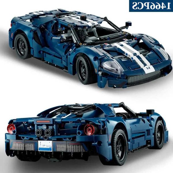 Blocks Tecnologia MOC Ford GT Muscle Sports Carreço de carro Modelo Modelo de corrida de carros Bloco de construção de crianças Toys infanti
