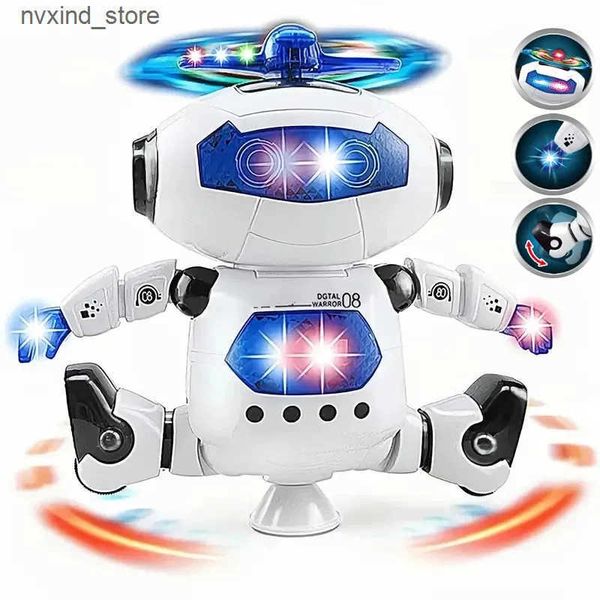 Electronics Robots Kids Dancing Robot Toy With Music LED Ligh Electronic Space Walking Rotating Robot Fun Toy For Toddlers Boys Girls Birthd