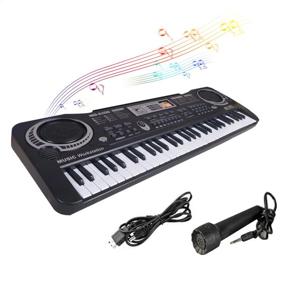 61 Keys Black Digital Music Electronic Keyboard KeyBoard Electric Piano Kids Gift Musical Instrument 250116