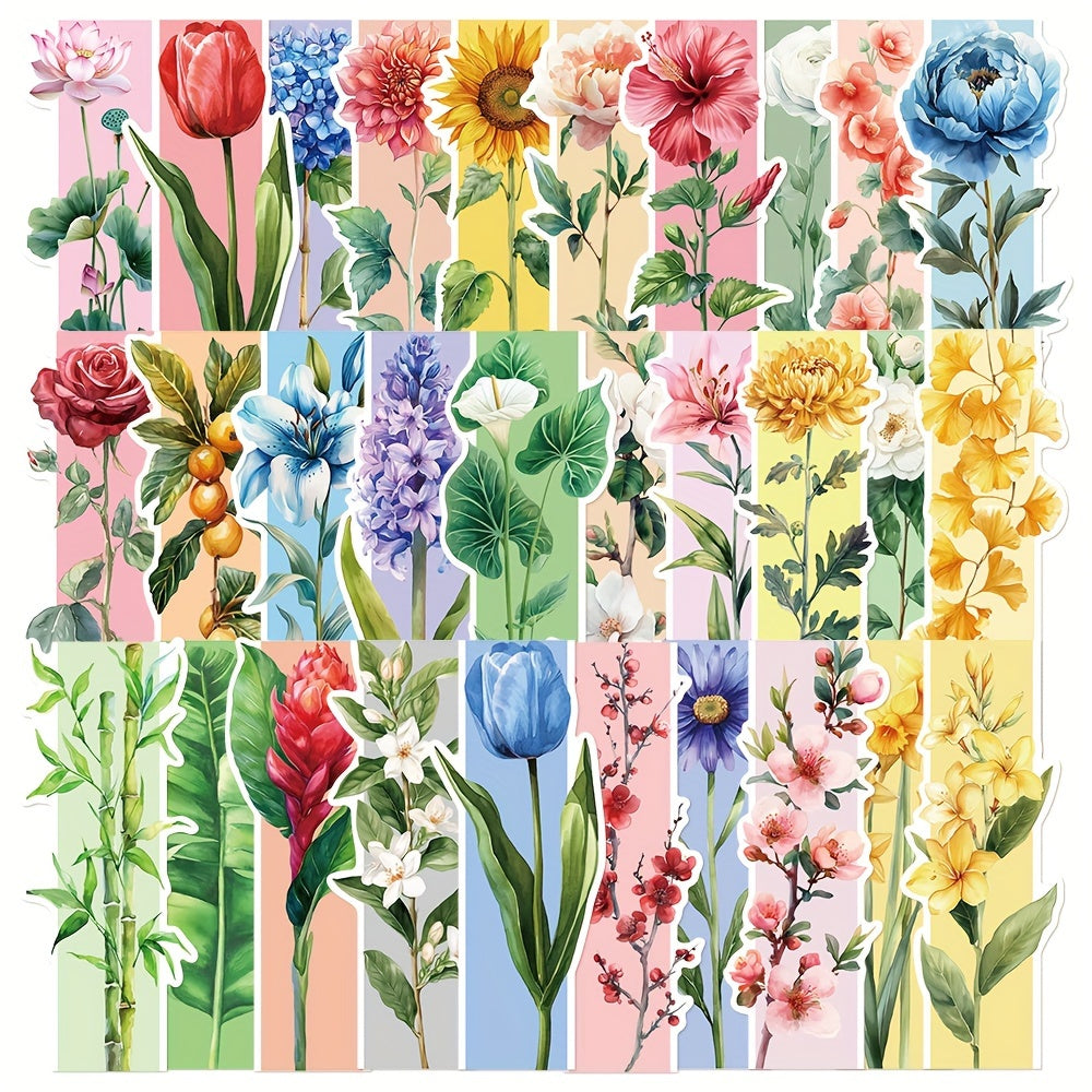 TEMU 30pcs Floral Bookmarks Set, Assorted Designs Paper Page Markers For Books, Ideal For Students, Teachers, And Readers