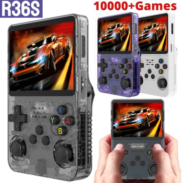 Game Players R36S Retro Handheld Video Game Console 10000 Games 3.5 Inch IPS Screen 3D Open Source Linux System Pocket Video Player 64GB LL
