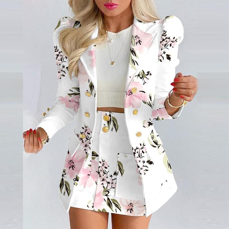 Work Dresses Fashion Women Streetwear Candy Colour Basic Blazer Sets Coat Shorts Slim Suit Jacket Temperament Office Dress