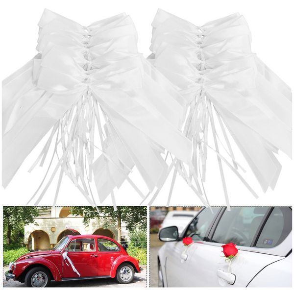 Christmas Decorations 100Pcs White Wedding Car Decoration Gift Wrap Ribbon Bows Party Ribbons Kit Bowknots Mariage Chairs Decor 221130
