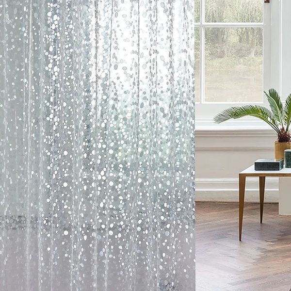 PEVA shower curtains 3D waterproof shower curtains Mildew waterproof transparent bathroom curtains with hooks Simple bathroom curtains 24090