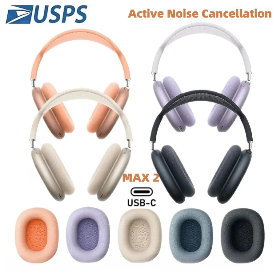 USA Stock for Apple NEW Airpods Max USB C Bluetooth Headphone Earbuds Accessories Max 2 Transparent TPU Silicone Case AirPodsPro Max Noise Cancellin