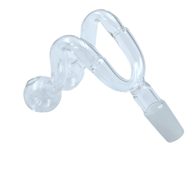 Qb Pyrex Glass Oil Burner Pipe Smoking Pipes 10MM 14mm 18mm MALE FEMALE for rig water bubbler bong adapter tobacco nail Bent shape design banger Nai