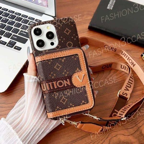 Designer Wallet Phone Cases For iPhone 16 17 18 Pro Max 15 Plus 14 13 12 Fashion Monogram Leather Purse Card Holder Pocket Bag Luxury Cover