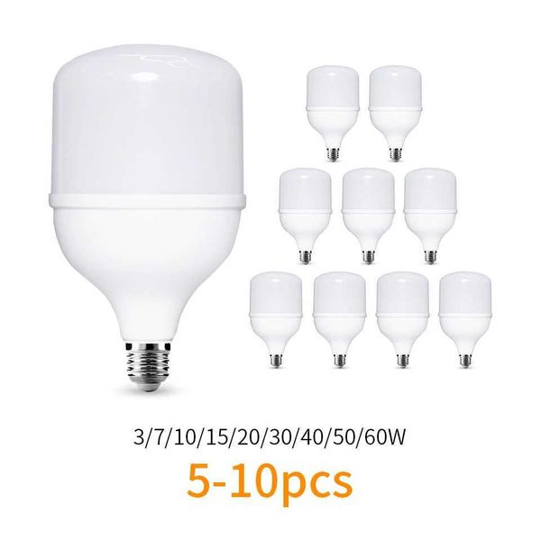 5-10 LED bulbs AC 220V E27 LED lights 60W 50W 40W 30W 20W 15W 10W 7W 3W LED lights Bombilla spotlight CL240826