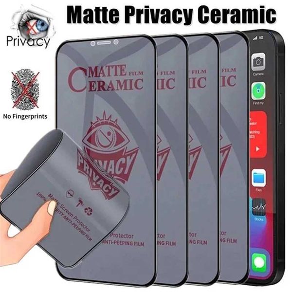 1-4Pcs Matte Ceramic Privacy Screen Protector for iPhone 14 PRO MAX 7 8 16 Plus Anti Spy Movie for iPhone 11 12 13 15 Pro XS Max O250116