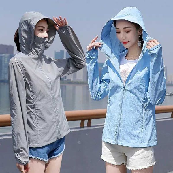 Men&#039;s Casual Shirts UV sun protection womens hoodie thin jacket long sleeved breathable summer short Q240510