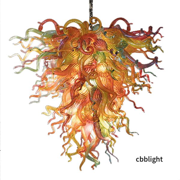 Contemporary Crystal Chandelier LED Bulbs Pendant Lamps Mouth Blown Glass Chandelier Light Luxury Art Multi Color Ceiling Lighting for Hotel