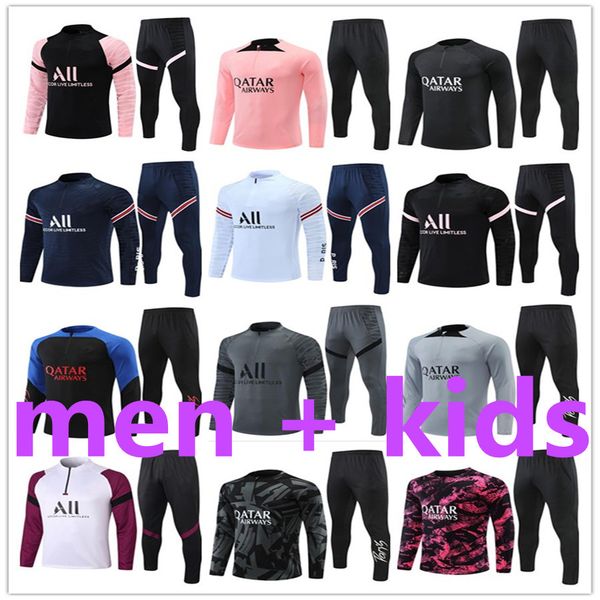 21 22 23 psgs Paris tracksuits training chandal MessiS mbappe kit survetement foot tuta jacket retro futbol Soccer football men and kids