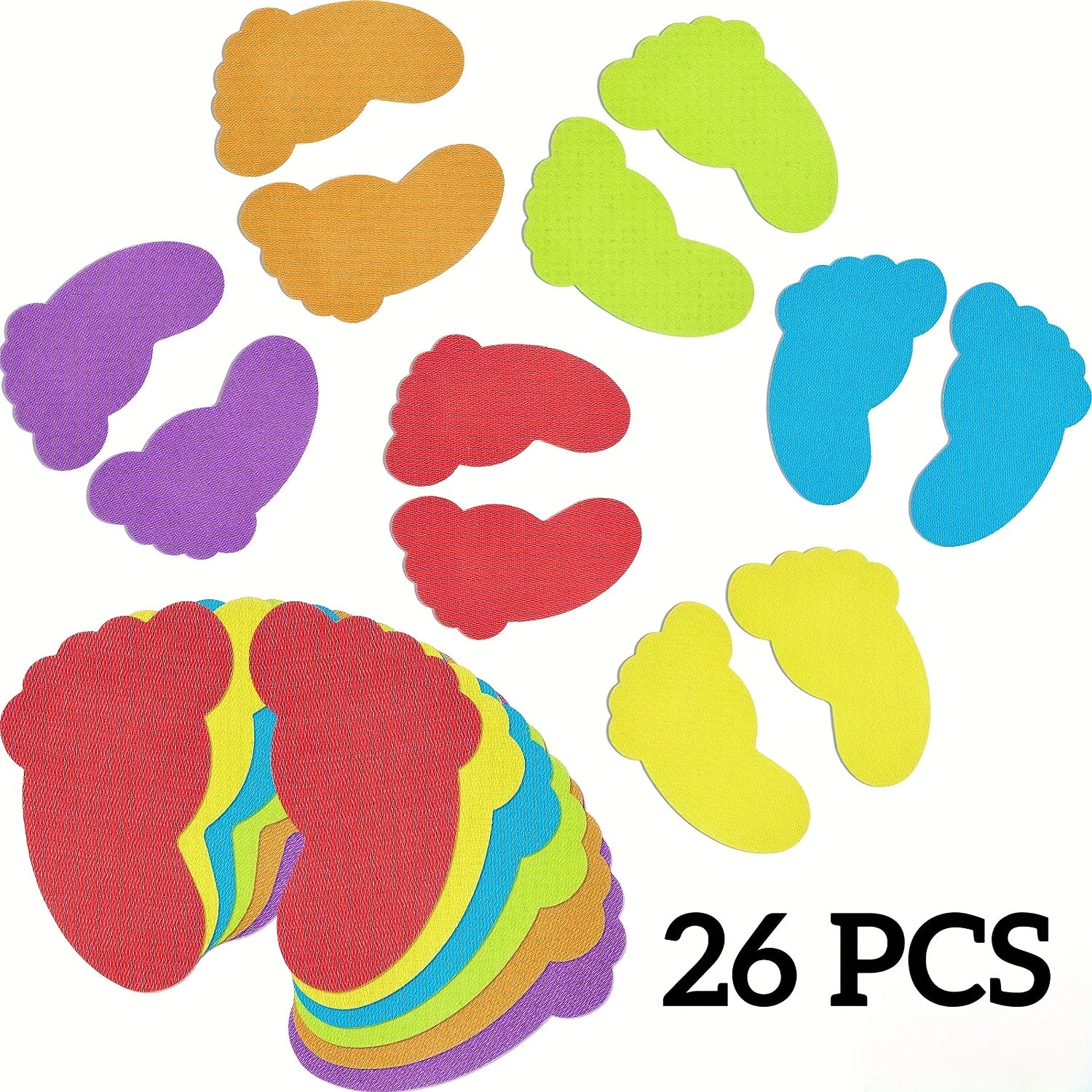 TEMU [popular ] 12-26pcs Colorful Footprint Carpet Dots, 4-inch Adhesive Floor Markers For Classroom And