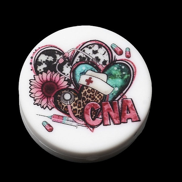 Perles focales rondes et plates en silicone écologique de qualité alimentaire