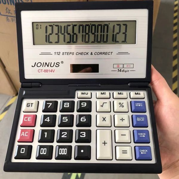 1pcs Foldable office use calculator Large computer keys Office big Computer Keys Solar power Calculator with coin batteries