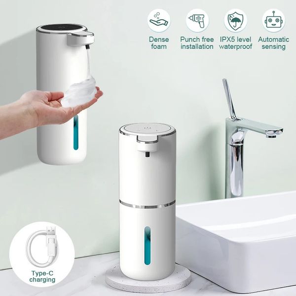 380ml automatic soap dispenser foam USB charging touch free intelligent display infrared sensor liquid soap dispenser hand washer 241113