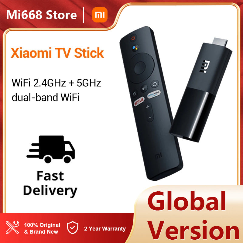 Global Version Xiaomi Mi TV Stick 4K Android 11 BT5.0 TV Dongle Portable Streaming Media Multi Language