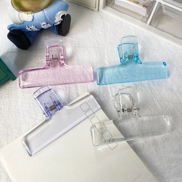 Kawaii Transparent Binder Clips File Documents Notebook Paperclips Bookmarks Index Page Tickets Clamps Binding Supplies 241217