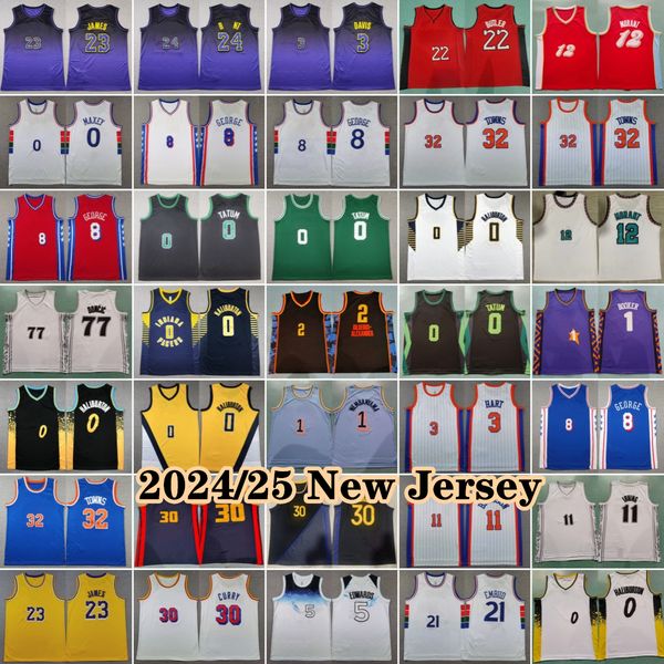 Printed 24-25 Basketball Jerseys Tatum Haliburton Maxey Booker Victor Wembanyama Gilgeous-Alexander Davis Hart George Brunson Irving Morant